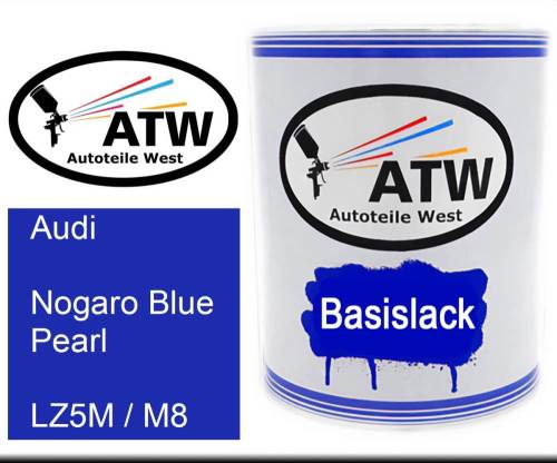 Audi, Nogaro Blue Pearl, LZ5M / M8: 1L Lackdose, von ATW Autoteile West.